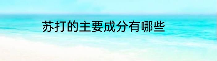 苏打的主要成分有哪些