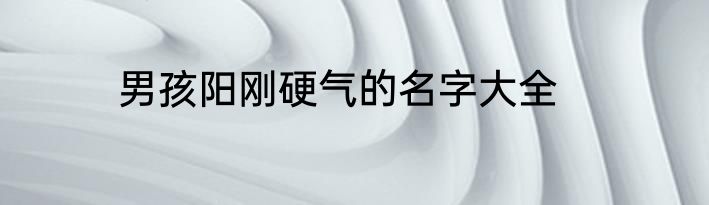 男孩阳刚硬气的名字大全