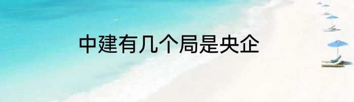 中建有几个局是央企