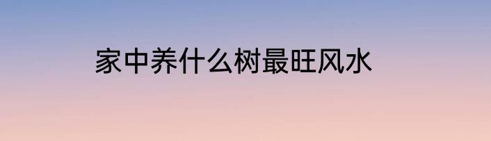 家中养什么树最旺风水