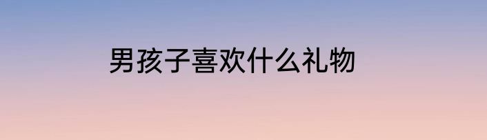男孩子喜欢什么礼物