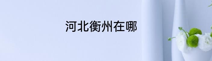 河北衡州在哪