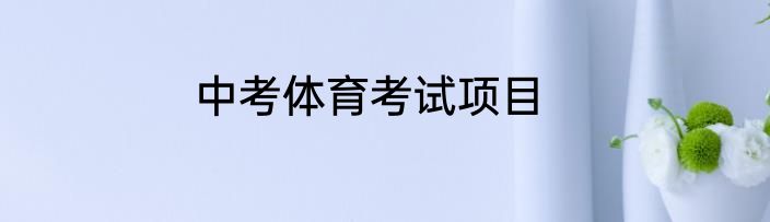 中考体育考试项目