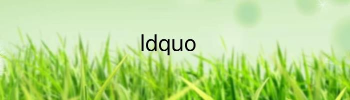 ldquo