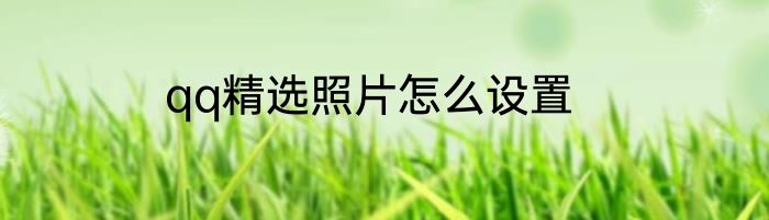 qq精选照片怎么设置
