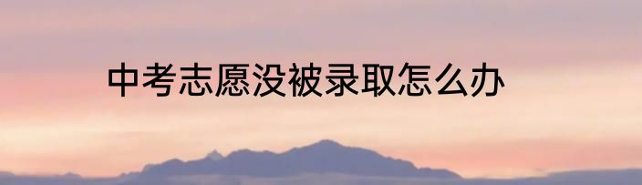 中考志愿没被录取怎么办