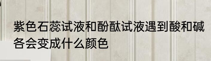 紫色石蕊试液和酚酞试液遇到酸和碱各会变成什么颜色