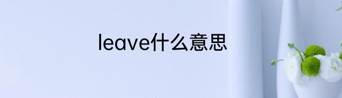 leave什么意思