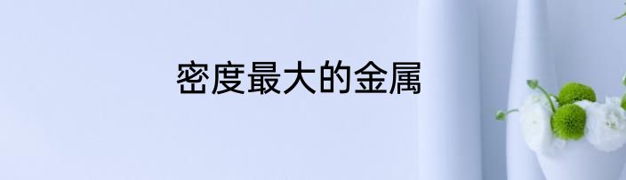 密度最大的金属
