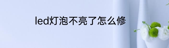 led灯泡不亮了怎么修