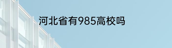 河北省有985高校吗