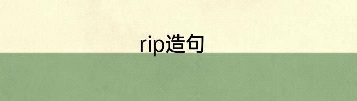 rip造句