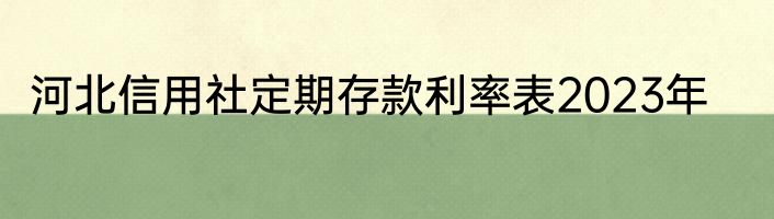 河北信用社定期存款利率表2023年