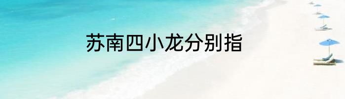 苏南四小龙分别指