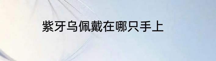 紫牙乌佩戴在哪只手上