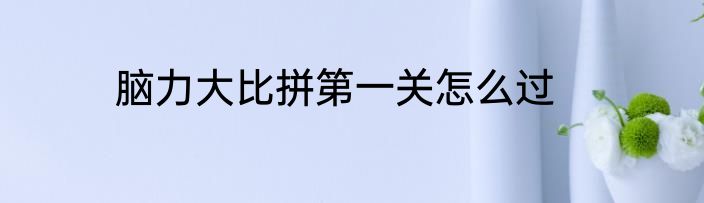 脑力大比拼第一关怎么过