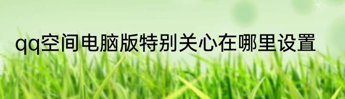 qq空间电脑版特别关心在哪里设置