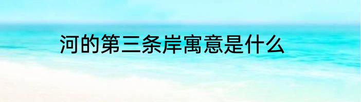 河的第三条岸寓意是什么