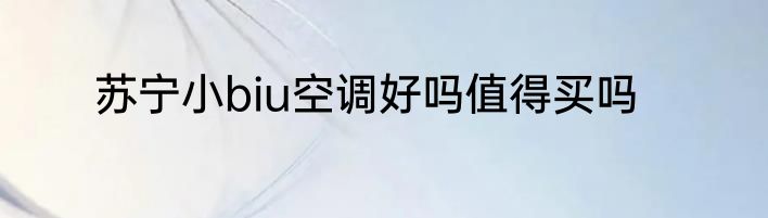苏宁小biu空调好吗值得买吗