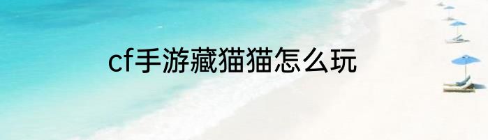 cf手游藏猫猫怎么玩