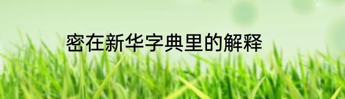 密在新华字典里的解释