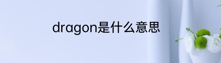 dragon是什么意思