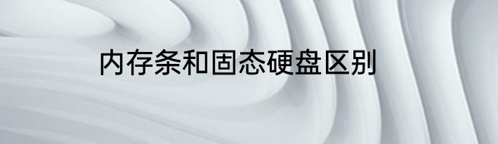 内存条和固态硬盘区别