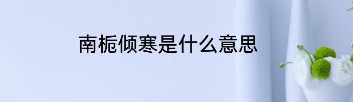 南栀倾寒是什么意思