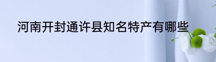 河南开封通许县知名特产有哪些