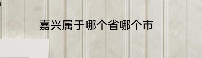 嘉兴属于哪个省哪个市
