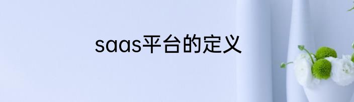 saas平台的定义