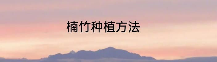 楠竹种植方法