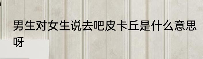男生对女生说去吧皮卡丘是什么意思呀