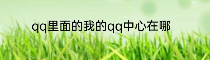 qq里面的我的qq中心在哪
