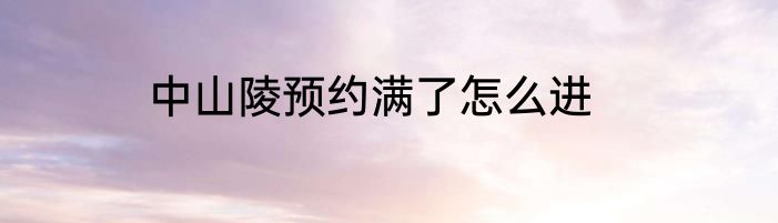 中山陵预约满了怎么进