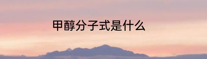 甲醇分子式是什么