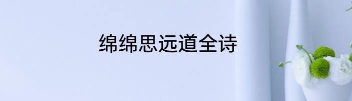 绵绵思远道全诗
