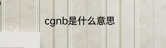 cgnb是什么意思