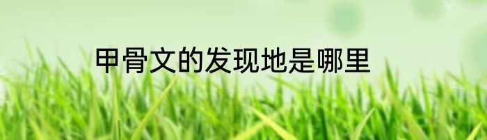 甲骨文的发现地是哪里