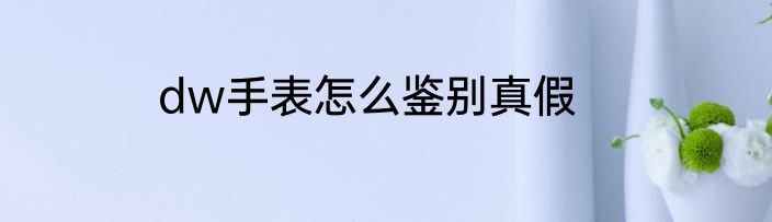dw手表怎么鉴别真假