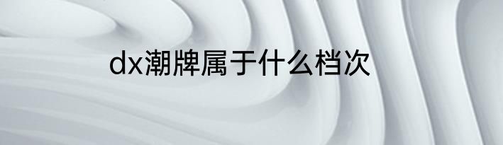 dx潮牌属于什么档次
