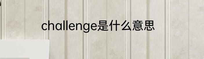challenge是什么意思