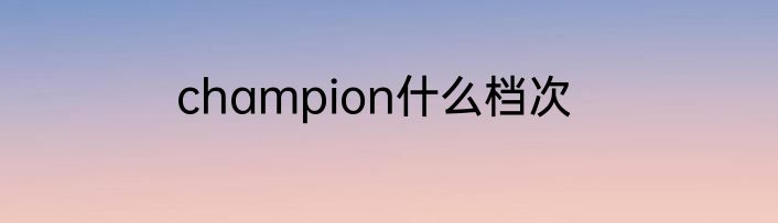 champion什么档次