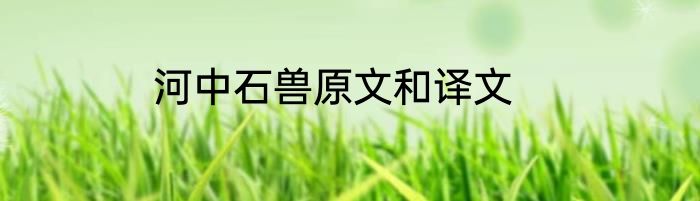 河中石兽原文和译文