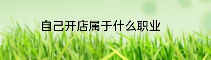 自己开店属于什么职业