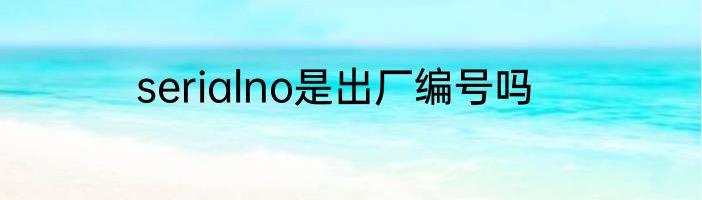serialno是出厂编号吗