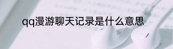 qq漫游聊天记录是什么意思