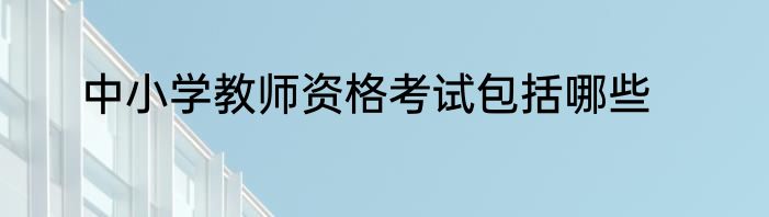 中小学教师资格考试包括哪些