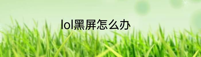 lol黑屏怎么办