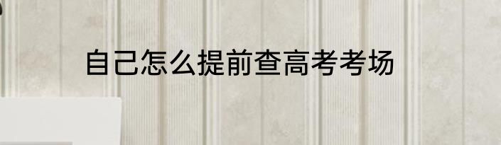 自己怎么提前查高考考场